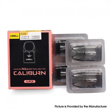 [Ships from Bonded Warehouse] Authentic Uwell Caliburn AK3 / A3S / AZ3 / AZ3 Grace / Pod Cartridge - 1.2ohm, Side Refill (4 PCS)