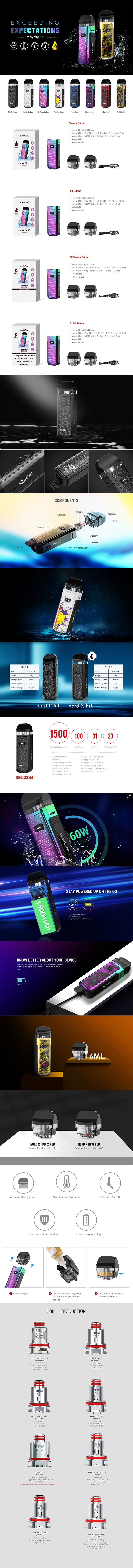 SMOK Nord X 60W 1500mAh VW Pod System