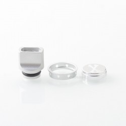 510 Drip Tip + Button Set for dotMod dotAIO V2 - Silver, Aluminum