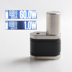 5Avape Stratum Balance Style 60W TC VW Box Mod - Silver + Black, POM + SS, 1~60W, 1 x 18350 / 18650