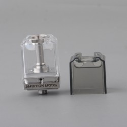 Authentic Ambition Mods Bishop 3 Bishop³ Cubed RBA Tank for SXK BB / Billet Boro Box Mod Kit - Translucent, 316SS + PCTG, 5.0ml