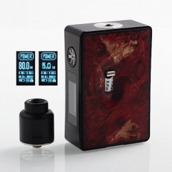 Authentic Asmodus Spruzza 80W TC VW Variable Wattage Squonk Box Mod + Oni-One RDA Kit - Red, 5~80W, 1 x 18650, 6ml