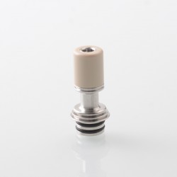 Authentic Auguse ERA V3 510 Drip Tip for RTA / RDA / RDTA Atomizer - Silver + Beige, SS + PEEK