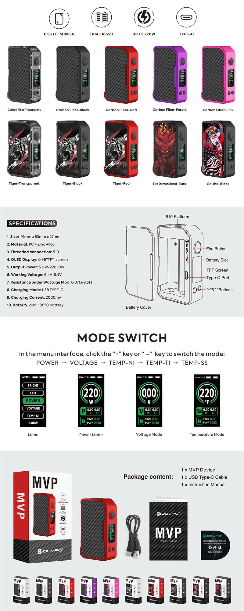 Dovpo MVP 220W Box Mod