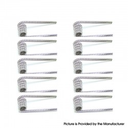 Authentic ETU Pre-built Coil Wire - 0.28ohm, Kernel (26GA+36GA) x 2 + 38GA x 26GA, Wrapped (0.4+0.13) x 2 +0.1 x 0.4 (10PCS)