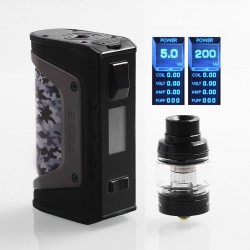 Authentic GeekVape Aegis Legend Mod 200W TC VW Box Mod + Aero Mesh Version Tank Kit - Camo, 5~200W, 2 x 18650, 5ml