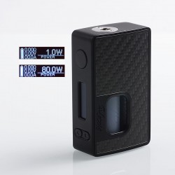 Authentic Hot RSQ 80W Squonk TC VW Variable Wattage Box Mod - Black, Zinc Alloy + Carbon Fiber, 1~80W, 7ml, 1 x 18650