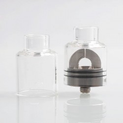 Authentic Hugsvape Ring Lord RDA Rebuildable Dripping Atomizer w/ BF Pin - Gun Metal, Stainless Steel + Glass, 27mm Diameter