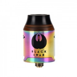 Authentic Kindbright Black Swan RDA Rebuildable Dripping Atomizer w/ BF Pin - Rainbow, 316SS, 24mm Diameter