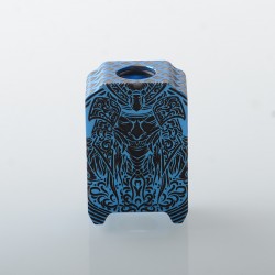 Authentic MK MODS Engraved Boro Tank with Warrior Pattern for SXK BB / Billet AIO Box Mod Kit - Blue, Aluminum Alloy