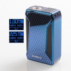 Authentic SMOKTech SMOK H-Priv 2 225W TC VW Variable Wattage Box Mod - Blue, 1~225W, 2 x 18650