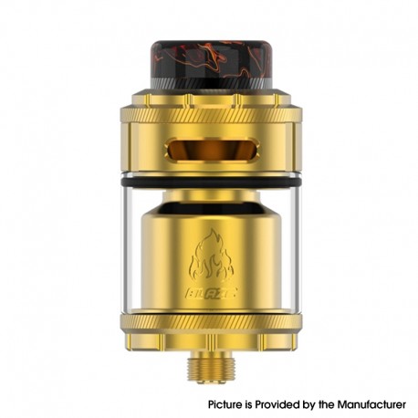 Authentic ThunderHead Creations & Mike Vapes Blaze RTA Rebuildable Tank Atomizer - Gold, 2ml / 5.5ml, 26mm Diameter