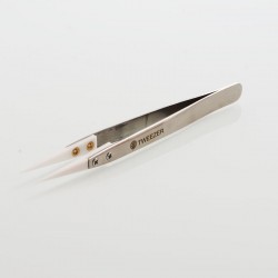 Authentic ThunderHead Creations Straight Ceramic Head Tweezers for RDA / RTA / RDTA - Silver + White