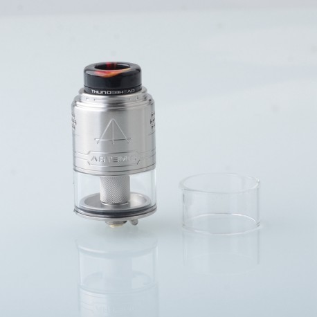 Authentic ThunderHead Creations & Tony Vapes Artemis II RDTA Rebuildable Tank Atomizer - Silver, 4.5ml, BF Pin, 25mm