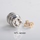 Cabeo Style DL / MTL RTA Rebuildable Tank Vape Atomizer - Silver, 2.0ml, Single Coil Configuration, 24mm Diameter