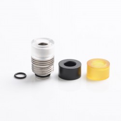 KS Replacement Stainless Steel Base Deck + 3 Mouthpiece Drip Tip Set for SXK BB Billet Mod Box - Silver + Brown + White + Black