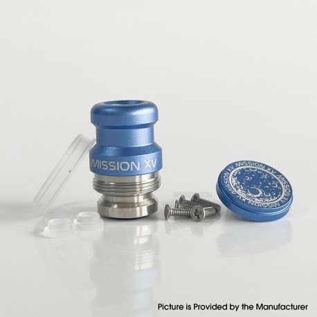 Mission XV DotMission Style Replacement Drip Tip + Button Set for dotMod dotAIO V2 Pod - Blue