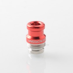 Mission XV DotMission Style Threaded Drip Tip for dotMod dotAIO V1 / V2 Pod - Red, SS + Aluminum