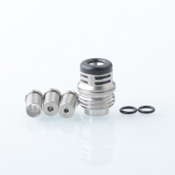 Mission XV Ignition Booster Tip Style Drip Tip Set for BB / Billet Mod - Silver + Black, 1 PC POM Mouthpiece