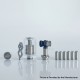 Mission XV KB2 Style RBA Tank Full Kit for DotAIO V1 / V2 - Silver, Titanium, 1.0, 1.2, 2.0, 2.5, 3.0, 3.5, 4.3mm, 3.8ml