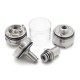 Moka Style RTA Rebuildable Tank Atomizer w/ 7 Air Pins + 3 Chambers - Sliver, Titanium, 4.5ml, 22mm