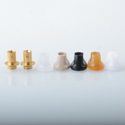 Monarchy Cyber Style 510 Drip Tip Set - Gold, SS + POM + PC + POM + PEI + PEEK, DL / MTL, 2 PCS 510 Connector + 5 PCS Mouthpiece