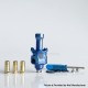 Monarchy MOBB MS Scepter Style RBA Bridge for Billet / BB / Boro Mod - Blue, 316SS, Air Pin 2.5 / 3 / 3.5 / 4mm