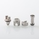 Monarchy Mobb MV Inverted Skull Style RBA Bridge Billet / BB / Boro Tank - Silver, 4 PCS Air Pin 1.0, 1.5, 2.5, 3.5mm