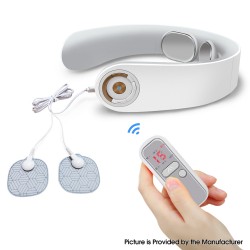 Neck Massager Cordless with Heat Intelligent Portable USB Charging Electric Massage 5 Modes & 15 Intensities Neck Relax - White