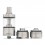 Ulton Moka Style RTA Rebuildable Tank Vape Atomizer w/ 7 Air Pins + 3 Chambers - Sliver, 316SS, 4.5ml, 22mm