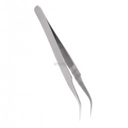 Stainless Steel Curved Tweezers - Silver, HRC 40'