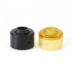 SXK Monarchy P22 Style RDA Replacement Top Cap - Black + Brown, POM + PEI (2 PCS)