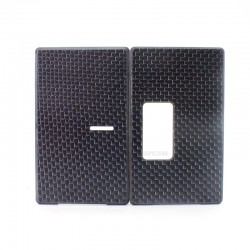 SXK Square Style Front + Back Door Panel Plates for BB / Billet Box Mod - Blue, Carbon Fiber (2 PCS)