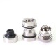 SXK Tripod 2 Style RTA Rebuildable Tank Atomizer - Silver, 2.0ml, 22mm, Air Pins: 0.8, 1.0, 1.2, 1.5, 1.8, 2, 2.5, 3, 3.5, 4mm