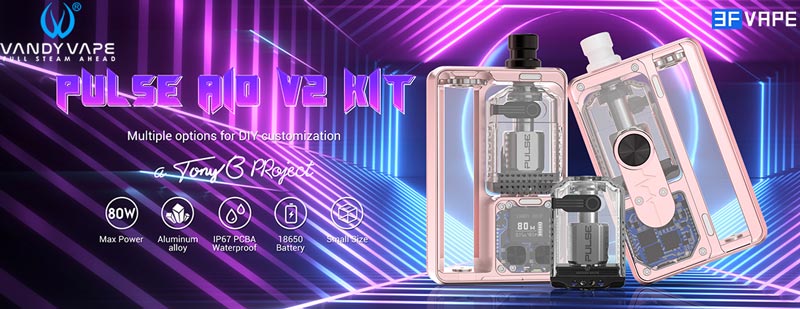 Authentic VandyVape Pulse AIO V2 80W Boro Box Mod Kit